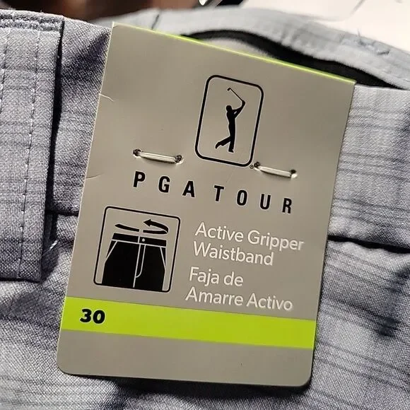 PGA TOUR Men's Active Gripper Waistband Shorts Tradewinds Gray Size 30 NEW 8" - Picture 8 of 11
